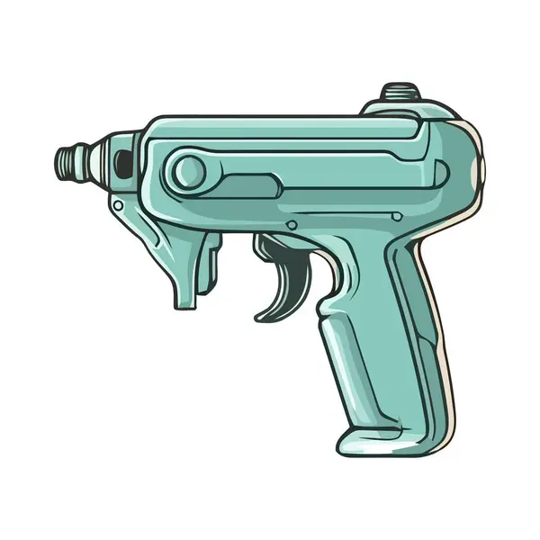 Símbolo Pistola Metálica Ilustração Vetorial Ícone Design Isolado — Vetor de Stock