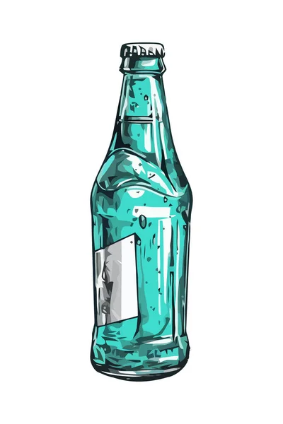 Menyegarkan Minuman Dalam Desain Ikon Kaca Terisolasi - Stok Vektor