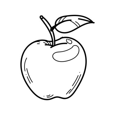 renksiz elma çizim vektörü izole edildi