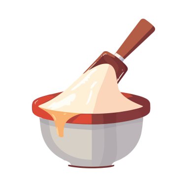 Bir kasede gurme yemeği, izole mutfak ikonu