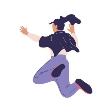 Yetişkin kadın sıçrama vektörü izole