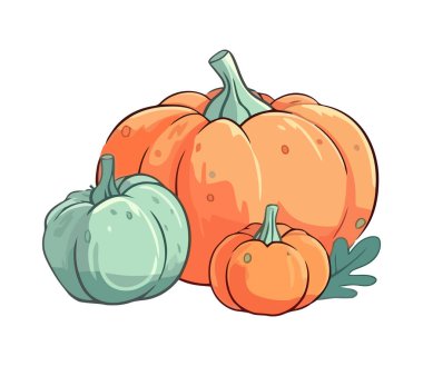 Taze sonbahar sebze olgun balkabağı ikonu izole edilmiş.