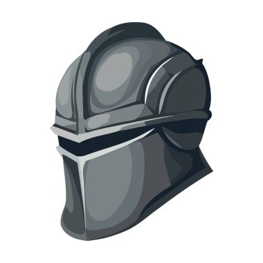 Askeri miğfer simgesinin vektör çizimi izole edildi