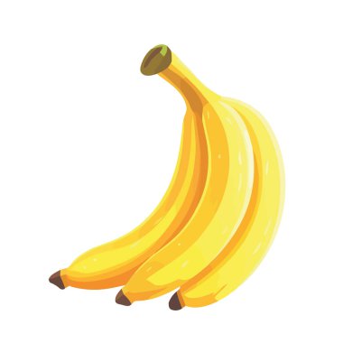 Taze olgun muz, sağlıklı atıştırmalık seçeneği simgesi izole edilmiş.