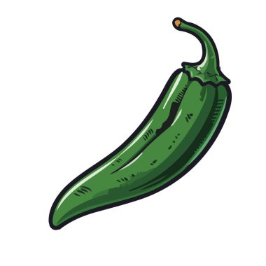 Taze biber baharatı sağlıklı yemek ikonunu izole eder.