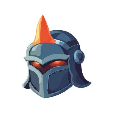 Ortaçağ fantezi ikonu içinde şirin bir savaş kaskı.