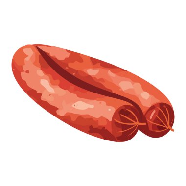 Izgara domuz ve sığır eti, izole edilmiş bir gurme yemek ikonu.