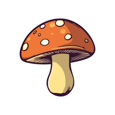 Sonbaharın tazeliği Tatlı mantar karalama ikonu izole