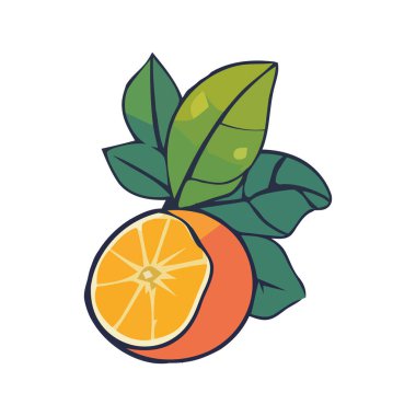 Sulu narenciye dilimi, izole edilmiş taze ikonun sembolü.