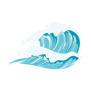 Okyanus dalgası çizim vektörü izole