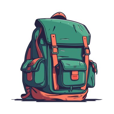 Sırt çantası gezisi macerası, doğa arka plan ikonunun keşfi izole edildi