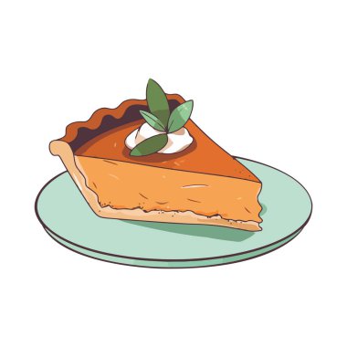 Bir tabakta taze ve tatlı, bir tatlı ikonu izole edilmiş.