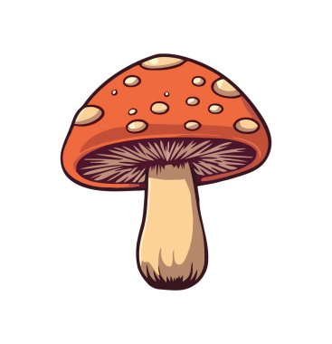 Doğa büyümesinin tazeliği, yenilebilir mantar ikonu izole