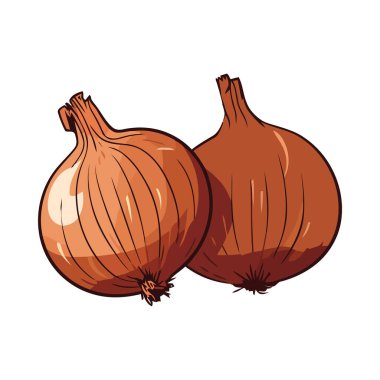 Taze soğan sebzeleri, pişirme ikonu için olgunlaşmış, izole edilmiş.