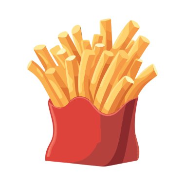 Fast food restoranı sağlıksız kızarmış yemek ikonu servis eder.