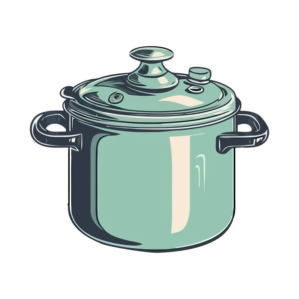 Soup Boiling Saucepan Isolated Flat Icon Design — Stock Vector