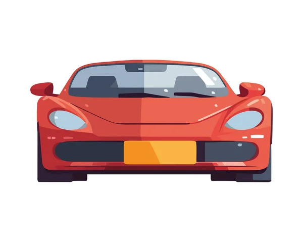 Shiny Sports Car Driving Modern Road Icon Isolated — Stock Vector