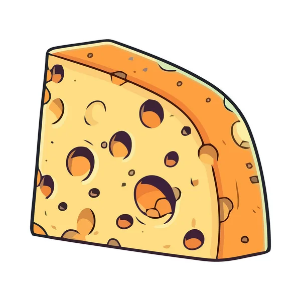 Frische Scheiben Bio Käse Vorspeise Symbol Isoliert — Stockvektor