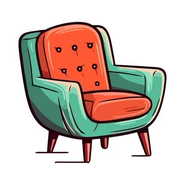 Comfortable Armchair Pillow Relaxation Icon Isolated — Stock Vector