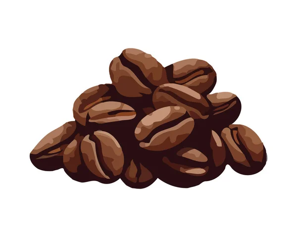 孤立的白色背景图标上的糖蜜咖啡豆图标 — 图库矢量图片
