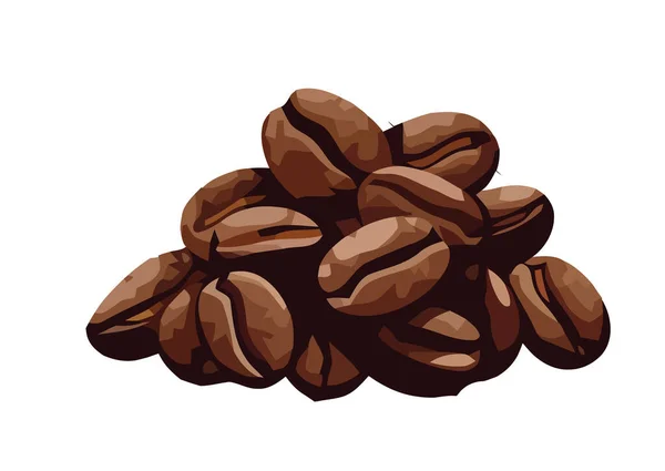 Gourmet Kaffeebohne Illustration Auf Bio Hintergrund Symbol Isoliert — Stockvektor