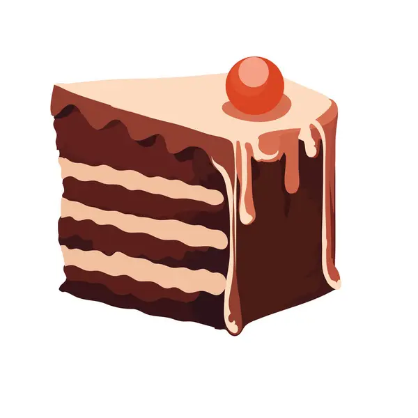 Gourmet Επιδόρπιο Σοκολάτα Γλυκό Εικονίδιο Εικονογράφηση Τροφίμων Απομονωμένο — Διανυσματικό Αρχείο