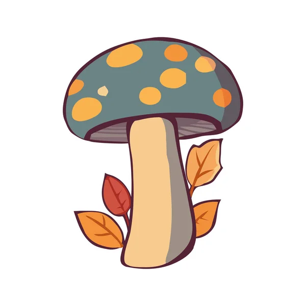 Fresh Autumn Vegetables Forest Gourmet Mushroom Icon — Stock Vector