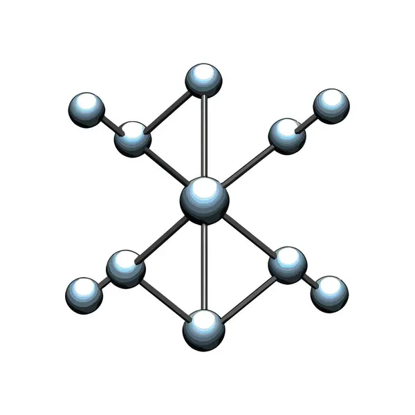 科学把原子联系在一个孤立的分子结构图标中 — 图库矢量图片