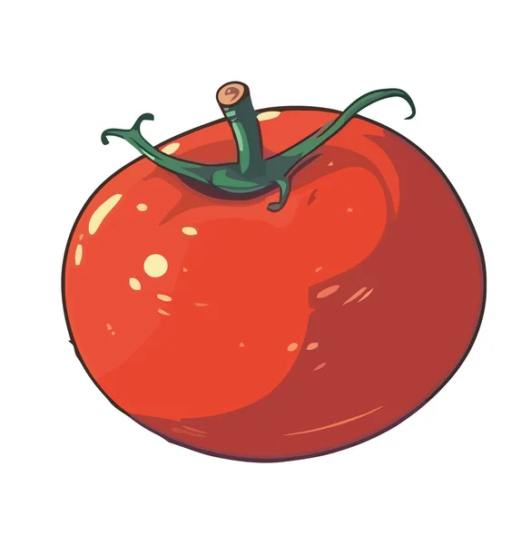 Ekologiczna Ikona Świeżych Warzyw Pomidorowych Izolowana — Wektor stockowy