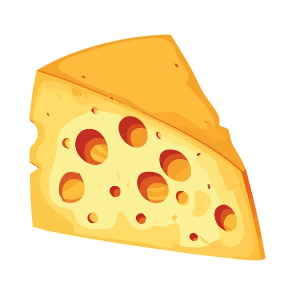 新鲜奶酪片 味道鲜美 速度慢图标隔离 — 图库矢量图片
