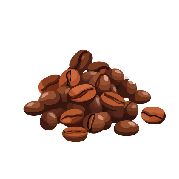 Frische Kaffeebohnen Hintergrund Gourmet Cappuccino Nahaufnahme Symbol Isoliert — Stockvektor