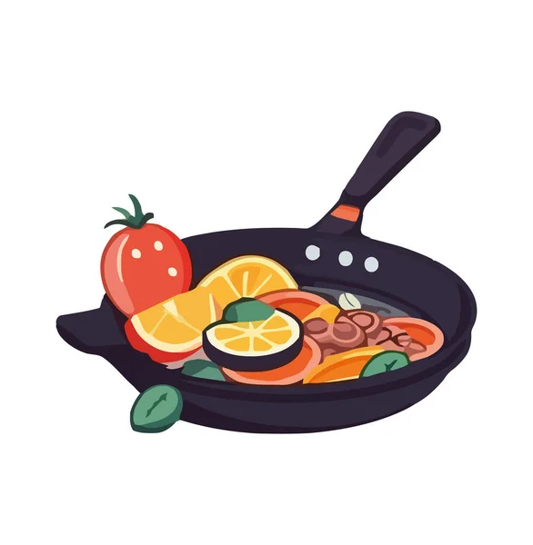 Sağlıklı Yemek Organik Malzeme Ikonu Izole Edilmiş Yemek Pişirme — Stok Vektör