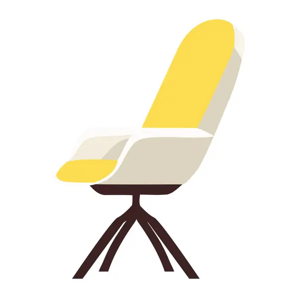 Comfortable Modern Chair Icon Flat Design Isolated — Stock Vector
