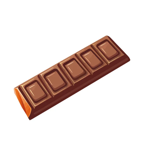 Barra Chocolate Agradável Ícone Tentação Doce Isolado —  Vetores de Stock