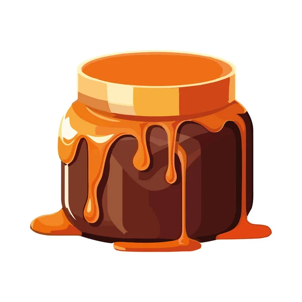 Söta Honungsdroppar Hälla Från Gourmet Burk Ikon Isolerad — Stock vektor