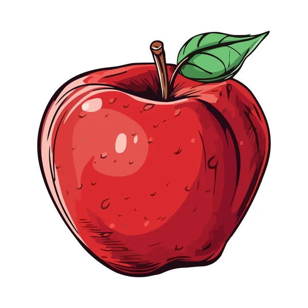 Saftigt Äpple Symboliserar Hälsosam Mat Naturen Ikon Isolerad — Stock vektor