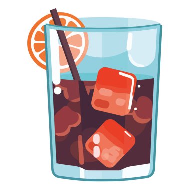 Buz ve limon simgesi izole edilmiş kokteyl simgesi tazeleniyor