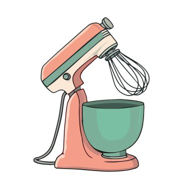 Mutfak ikonunda yemek karıştıran sevimli bir çizgi film şefi tasviri.