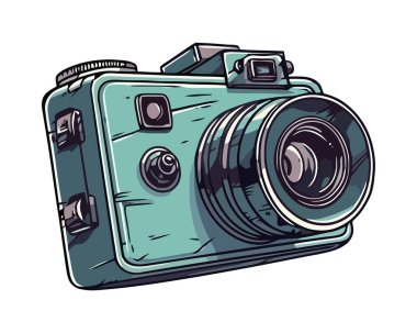 Antika kamera, izole edilmiş eski moda fotoğrafçılık canlandırma ikonunu sembolize eder.