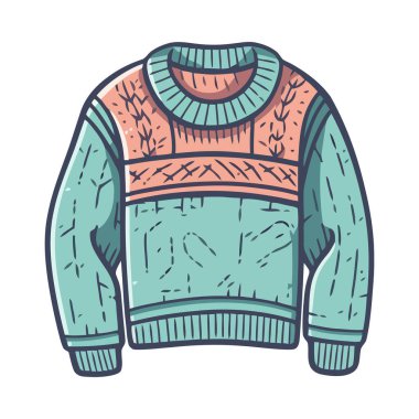 Sıcak yün süpürge kış mevsimi ikonu için mükemmel izole edilmiş