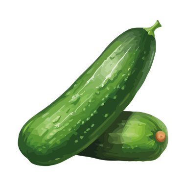 Taze organik sebzeler, doğa salatalık ikonu tasarımı izole edilmiş.