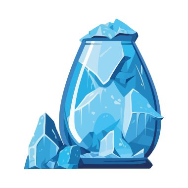 Şeffaf arkaplan simgesi üzerindeki parlak mavi değerli taş kristali izole edildi