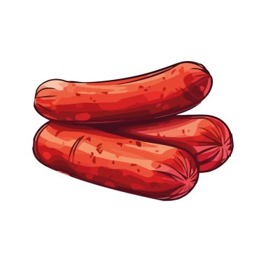 Izgara domuz sucuğu, izole edilmiş lezzetli bir Alman lezzet ikonu.