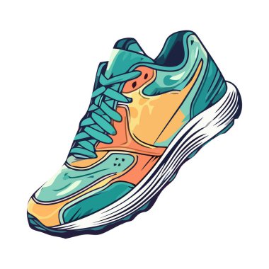 Mavi spor ayakkabı tasarımı, vektör illüstrasyonu izole edilmiş simge