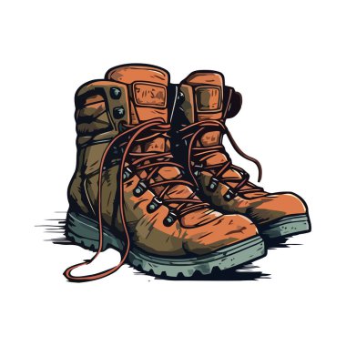 Yürüyüş botu, doğa macerası engebeli arazi ikonu izole