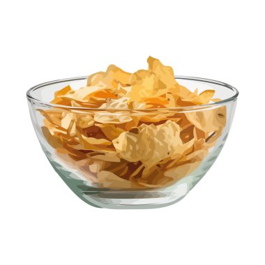 Tazelik ve gurme yemeği izole edilmiş bir kase ikonunda