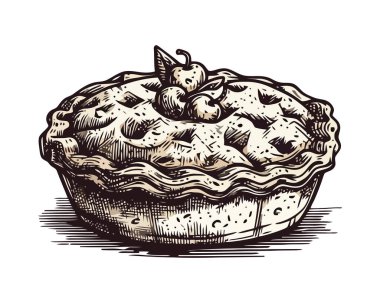 Tatlı eskiz pastası, meyveli tatlı izole edilmiş.