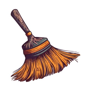 Süpürge süpürgesi toz simgesini izole etti