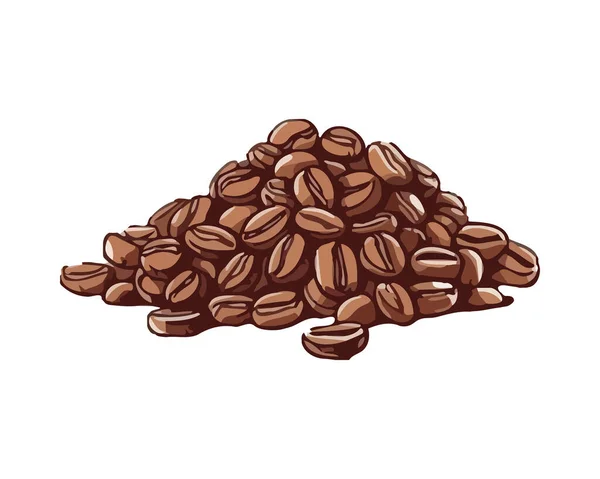 孤立的白色背景图标上的糖蜜咖啡豆插图 — 图库矢量图片