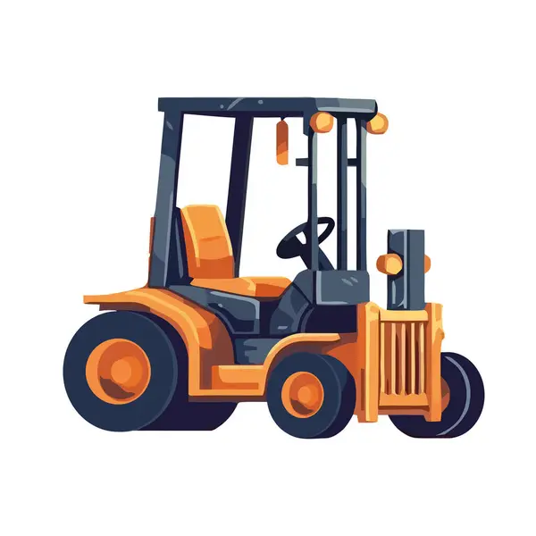 Heavy Machinery Delivering Cargo Construction Site Icon Isolated — Stock Vector